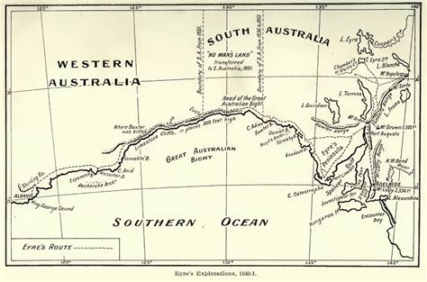 Map - Edward John Eyre:Journey Across the Nullarbor by Jordan Ward