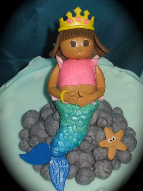 Dora Mermaid fondant cake topper - a photo on Flickriver