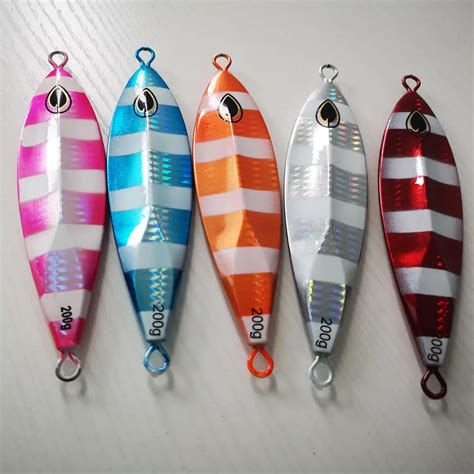 5pcs Metal Jigs Slow Fall 200g Saltwater Fishing Lure Big game Tackle US Fast Artificial Sea ...