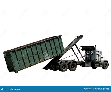 Roll Off Refuse Trash Container and Garbage Truck Stock Photo - Image of isolated, unload: 5111414