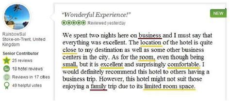 A hotel review example from TripAdvisor . The user’s opinions about the... | Download Scientific ...