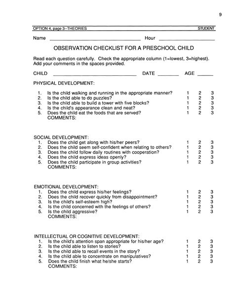 FREE 10+ Preschool Observation Form Samples, PDF, MS Word, Google Docs