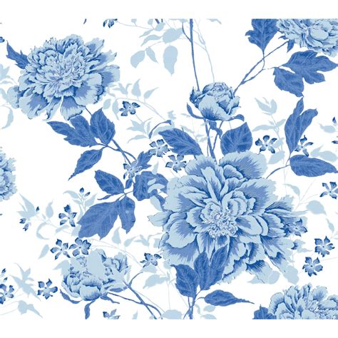 Vintage Floral Blue Peel & Stick Wallpaper by Drew Barrymore Flower ...