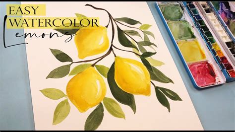 Easy Watercolor Lemons [Step by Step] Tutorial/ Watercolor Painting for Beginners/ Lemon Tree ...