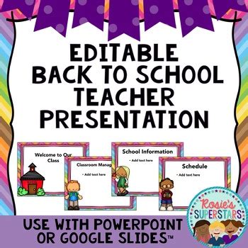 Editable Back to School Night Presentation by Rosie's Superstars