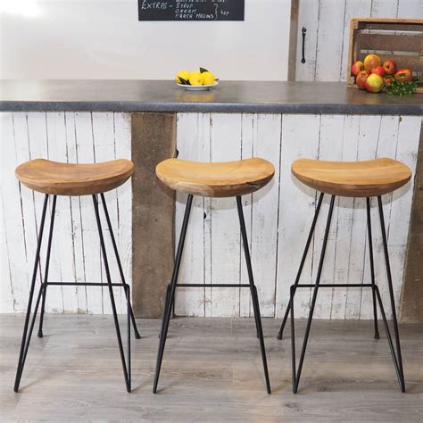 industrial wood bar stool by za za homes | notonthehighstreet.com