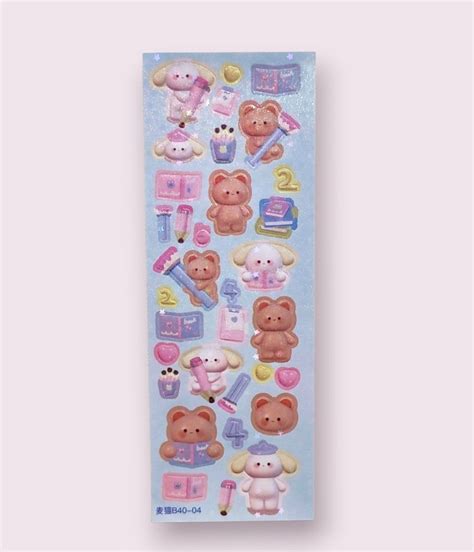 10 Sheets Cute Shiny Sticker Set - Set C, Hobbies & Toys, Stationery & Craft, Craft Supplies ...