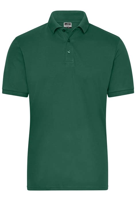 Men Men's BIO Stretch-Polo Work - SOLID - Dark-green-Daiber