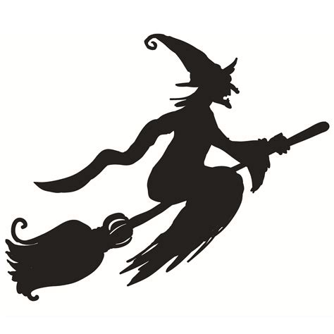 Hallowen Witch Broom Showcase Glass Window Decor Wall Sticker Party ...