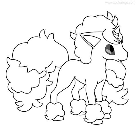 Galarian Ponyta Pokemon Coloring Pages - XColorings.com