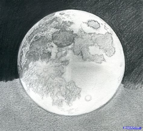 Step 15. How to Draw the Moon | Moon drawing, Moon sketches, Optical illusions art