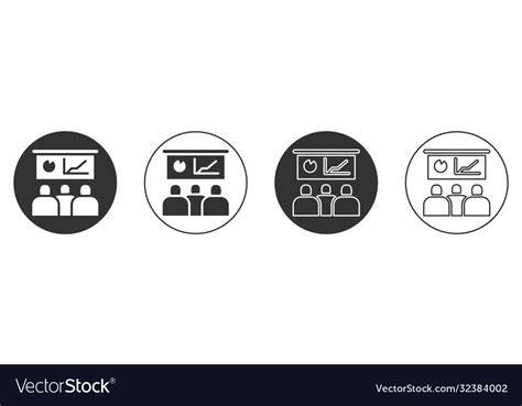 Black training presentation icon isolated Vector Image