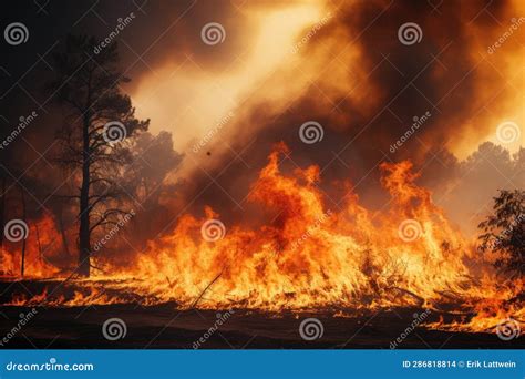 Forest Fire and Smoke Rising from Burning Trees - Stock Photography Stock Photo - Image of ...