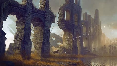 wall, ruins, riders Wallpaper, HD Fantasy 4K Wallpapers, Images and ...