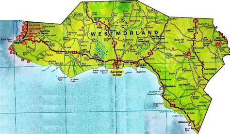 Westmoreland Jamaica Map