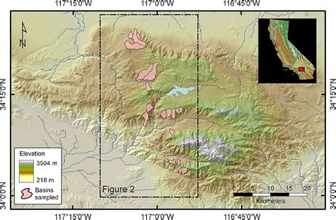 Location map of the San Bernardino Mountains