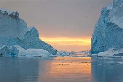 Two Icebergs Float In Disko Bay • Arctic Landscape Photography