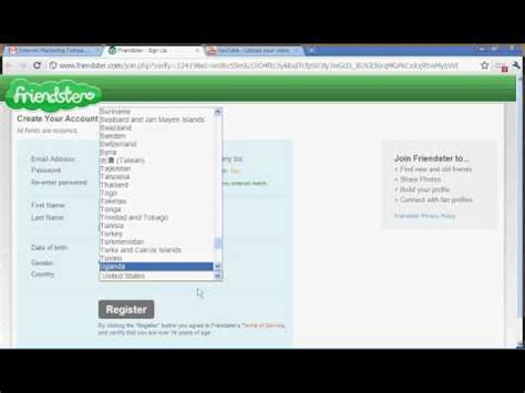 how to sign up for a friendster profile - YouTube