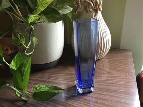 Beautiful rare mcm 1960s cobalt blue Swedish glass vase | Etsy