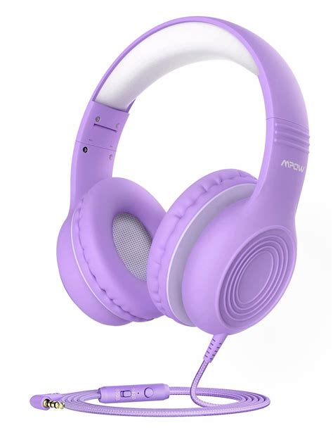 Mpow Children's Noise-Canceling Over-Ear Headphones, Purple, CH6S ...