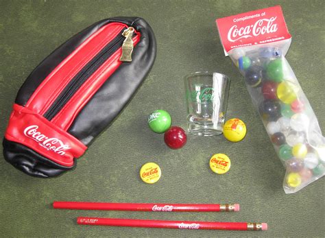 Coca Cola Coke Collectibles -Shot Glass, Marbles, Pins, Pencils, Golf ...