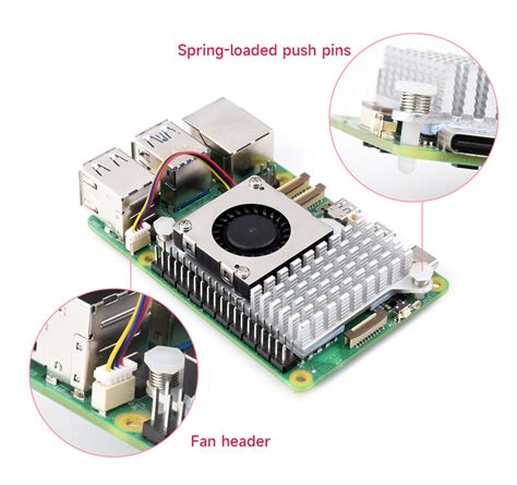 Official Raspberry Pi Active Cooler for Raspberry Pi 5, Temperature-controlled Blower Fan ...