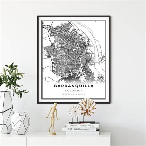 Barranquilla Map Print Colombia Map Art Poster City map wall | Etsy in ...