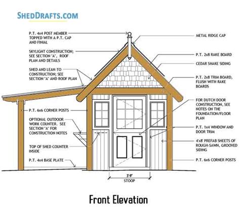 8×10 Potting Shed With Porch Plans