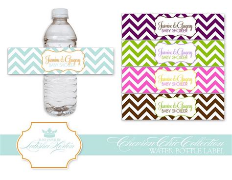 Chevron Collection - Printable Water Bottle Labels | Water bottle labels template, Printable ...