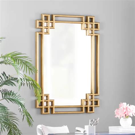 Hrima Rectangle Gold Wall Mirror & Reviews | AllModern | Gold mirror wall, Mirror wall decor ...