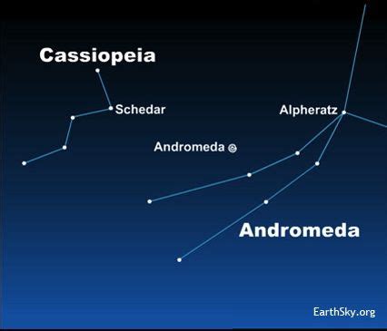 Use Cassiopeia to find Andromeda galaxy | Sky Archive | EarthSky