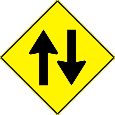 Paulprogrammer Yellow Road Sign Two Way Traffic Clip Art at Clker.com - vector clip art online ...