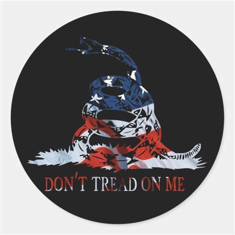 Gadsden - Don't Tread on Me Red, White and Blue Classic Round Sticker | Zazzle.com