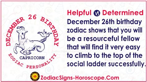 December 26 Zodiac (Capricorn) Horoscope Birthday Personality and Lucky ...