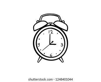 Alarm Clock Vector Drawing Black White Stock Vector (Royalty Free) 1476688532 | Shutterstock