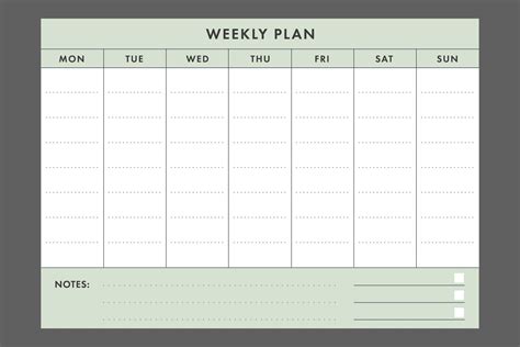 Printable A4 Basic Weekly Planner II by Krafti Lab on @creativemarket Ai Illustrator, Stationery ...