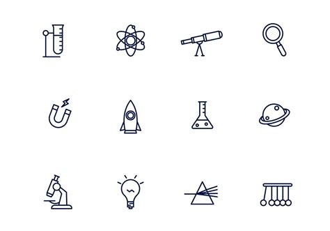 Science Icons 143811 Vector Art at Vecteezy