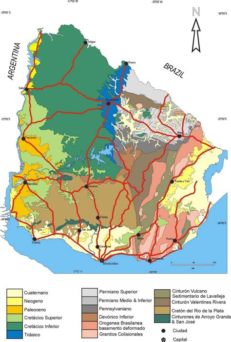 Uruguay climate map - Map of Uruguay climate (South America - Americas)