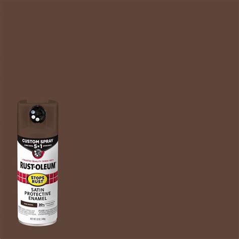 Rust-Oleum Stops Rust 12 oz. Custom Spray 5-in-1 Satin Dark Brown Spray ...