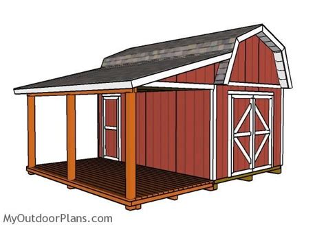 10x16-barn-shed-with-porch-plans | Free Woodworking Plans | Pinterest | Porch, Barn and Playhouses