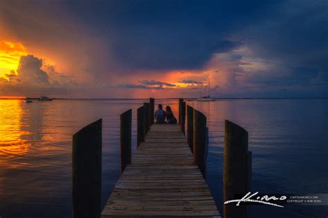 Key Largo Florida Couple Watching Sunset at Dock | HDR Photography by ...