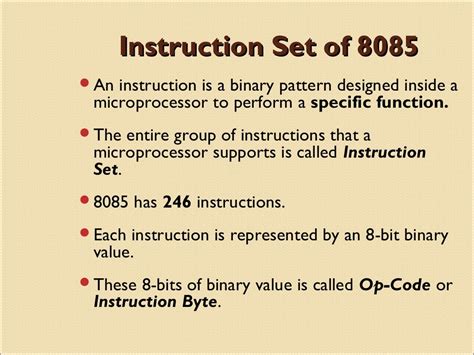 8085 instruction set