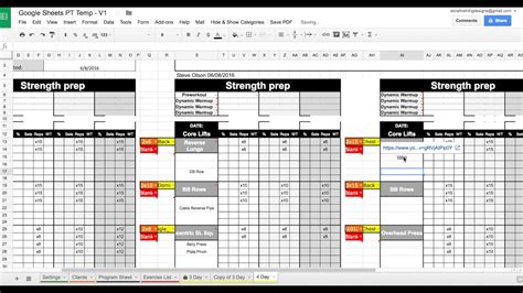 Personal Trainer Workout Template Database