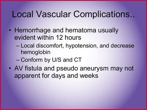 Cardiac cath complications