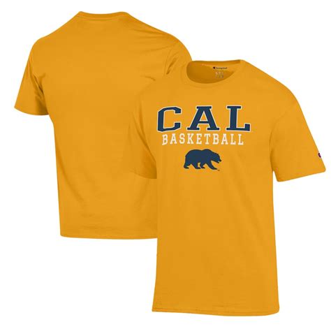 Men's Champion Gold Cal Bears Basketball Stack T-Shirt