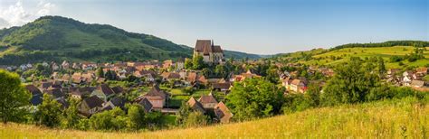 Panorama of Biertan Village in Transylvania, Romania, Europe Stock Photo - Image of landscape ...