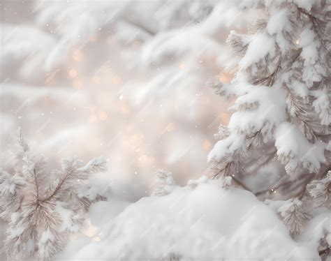 Premium Photo | Winter background with snow and branches AI