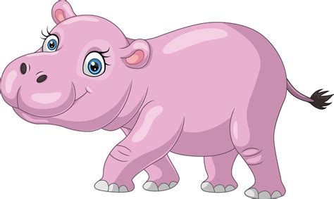 Cartoon funny hippo on white background 15219943 Vector Art at Vecteezy