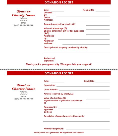 Latest Donation Receipt Template Archives - Free Report Templates