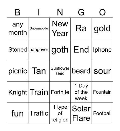 Infinite Craft Bingo Card